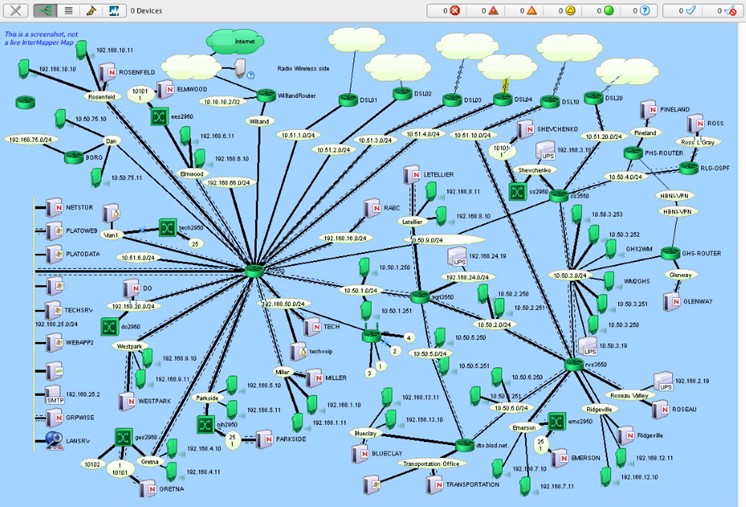 Um mapa de topologia de rede personalizado no Intermapper