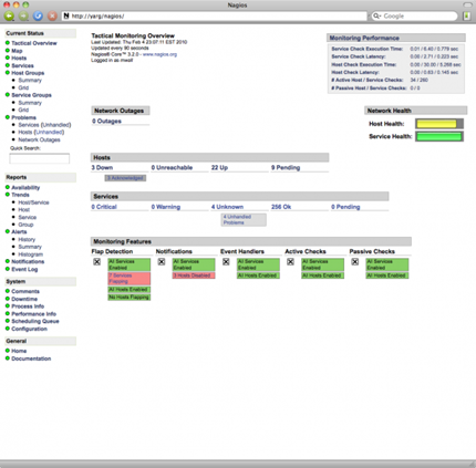 Nagios XI Web Interface (Exfoliation Theme)