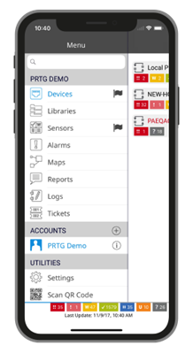 PRTG Mobile Interface 1