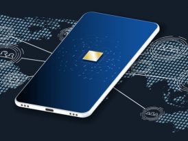 Symbolbild mit einem Smartphone und einer integrierten SIM-Karte, durch die das Handy mit der gesamten Welt vernetzt ist