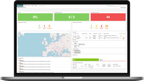 View your entire organization on a single pane with OP5 Monitor’s infrastructure monitoring