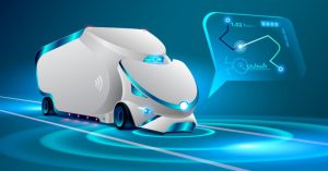 Caminhão com telemetria na estrada