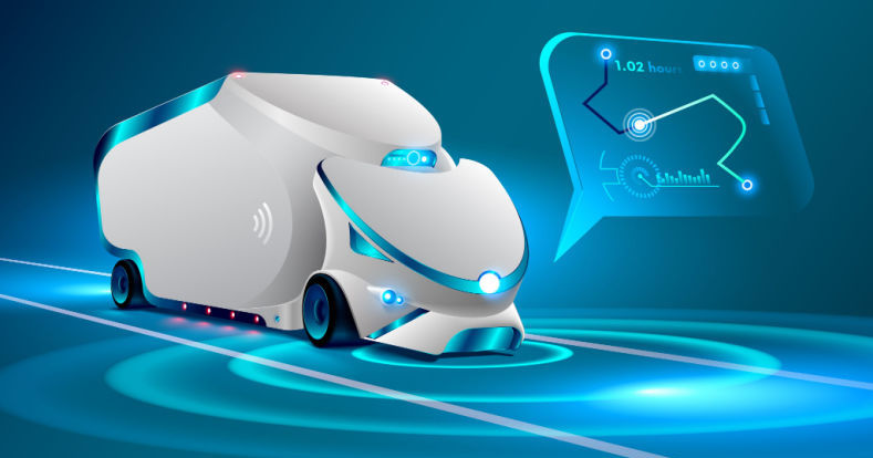 Caminhão com telemetria na estrada