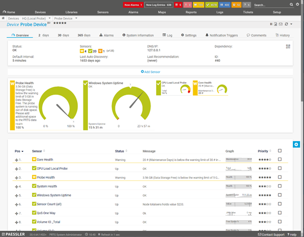 Paessler PRTG Infrastructure Monitoring