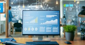 Showing on the Monitor Stands on the Office Desk